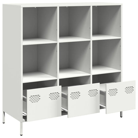 vidaXL Highboard Weiß 101,5x39x103,5 cm Stahl