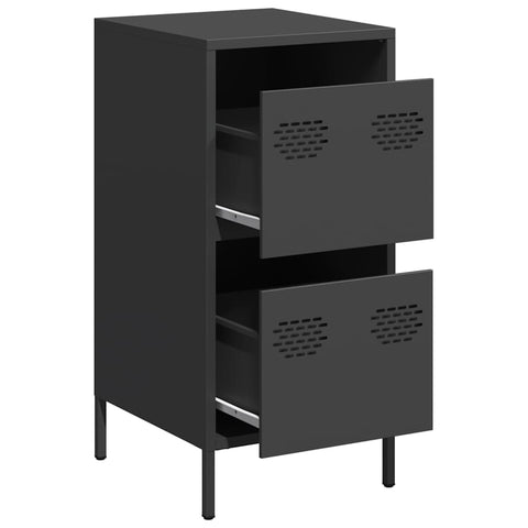 vidaXL Sideboard Schwarz 35x39x73,5 cm Kaltgewalzter Stahl