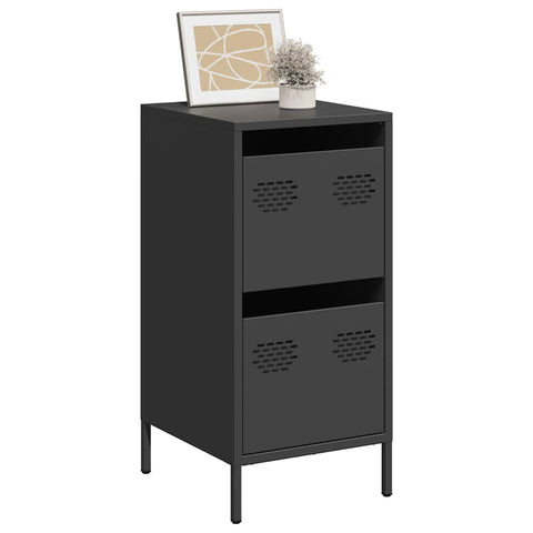 vidaXL Sideboard Schwarz 35x39x73,5 cm Kaltgewalzter Stahl