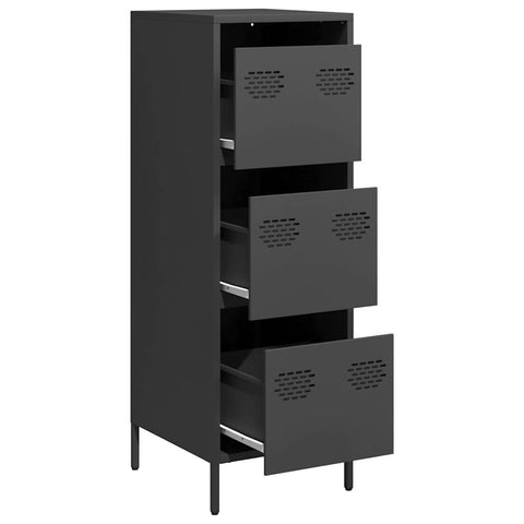 vidaXL Highboard Schwarz 39x35x103,5 cm Stahl