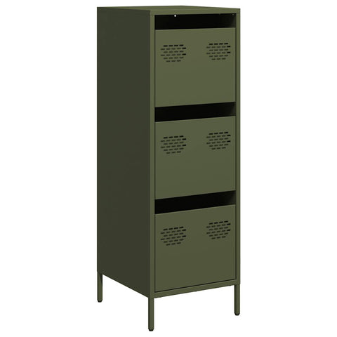 vidaXL Highboard Olivgrün 39x35x103,5 cm Stahl