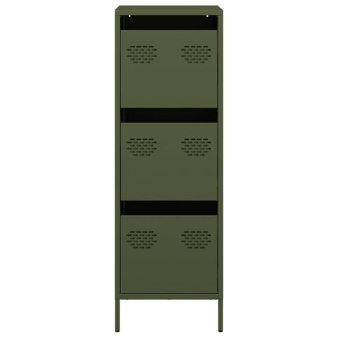 vidaXL Highboard Olivgrün 39x35x103,5 cm Stahl