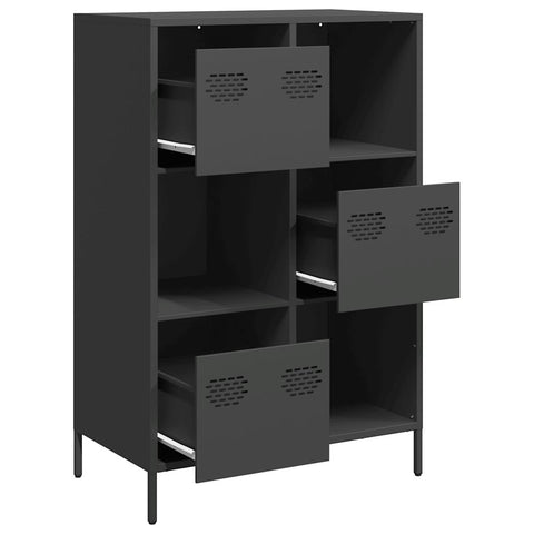 vidaXL Highboard Schwarz 68x39x103,5 cm Stahl