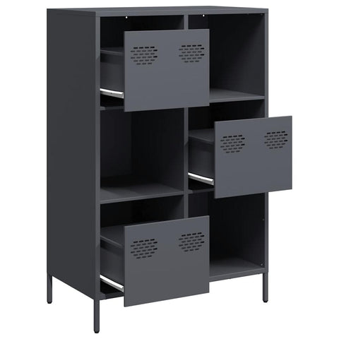 vidaXL Highboard Anthrazit 68x39x103,5 cm Stahl