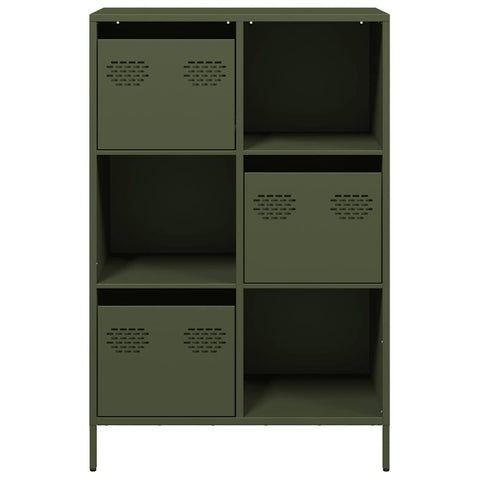 vidaXL Highboard Olivgrün 68x39x103,5 cm Stahl