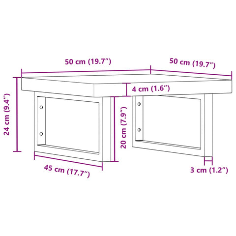 vidaXL Waschbeckenregal Wandmontage Stahl und Massivholz Buche