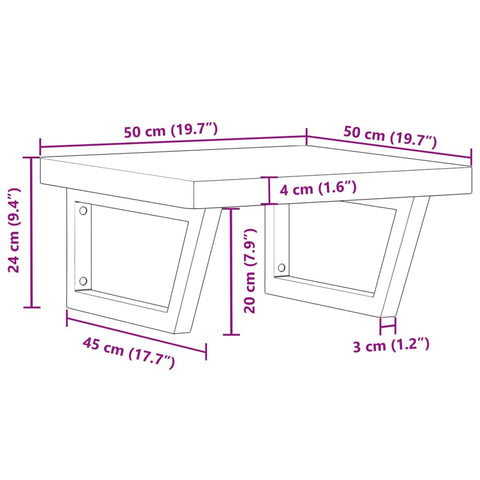 vidaXL Waschbeckenregal Wandmontage Stahl und Massivholz Buche