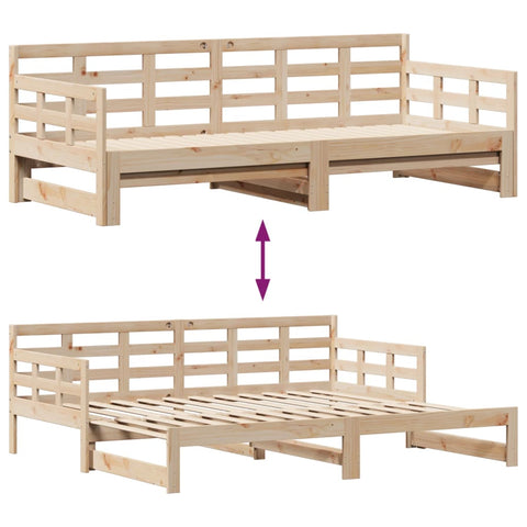 Tagesbett Ausziehbar mit Schubladen ohne Matratze 90x200 cm