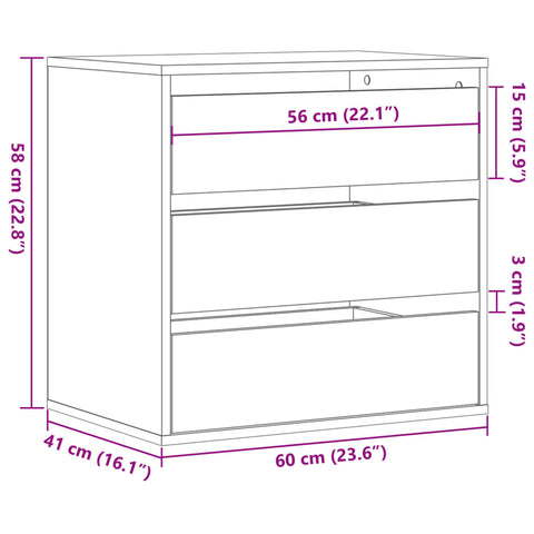 vidaXL Kommode Weiß 60x41x58 cm Holzwerkstoff