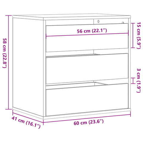 vidaXL Kommode Braun Eichen-Optik 60x41x58 cm Holzwerkstoff