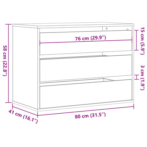 vidaXL Kommode Weiß 80x41x58 cm Holzwerkstoff