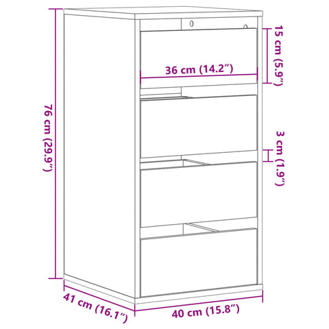 vidaXL Kommode Weiß 40x41x76 cm Holzwerkstoff