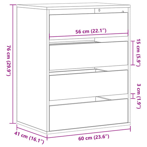 vidaXL Kommode Weiß 60x41x76 cm Holzwerkstoff