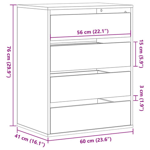 vidaXL Kommode Sonoma-Eiche 60x41x76 cm Holzwerkstoff