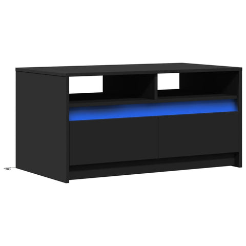 vidaXL LED-Couchtisch Schwarz Holzwerkstoff