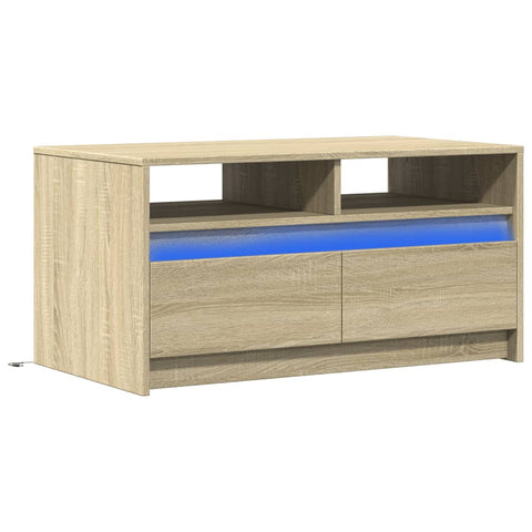 vidaXL LED-Couchtisch Sonoma-Eiche Holzwerkstoff