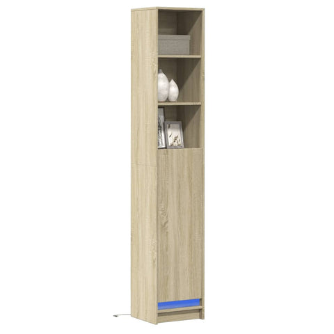 vidaXL LED-Sideboard Sonoma-Eiche 36x32,5x200 cm Holzwerkstoff