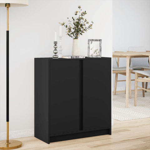 vidaXL LED-Sideboard Schwarz 77x34x85 cm Holzwerkstoff