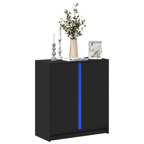 vidaXL LED-Sideboard Schwarz 77x34x85 cm Holzwerkstoff