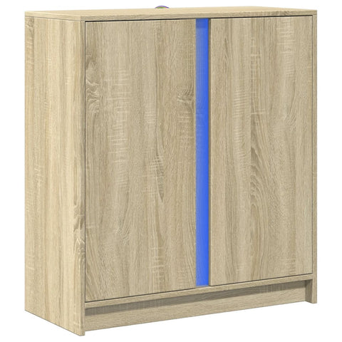 vidaXL LED-Sideboard Sonoma-Eiche 77x34x85 cm Holzwerkstoff