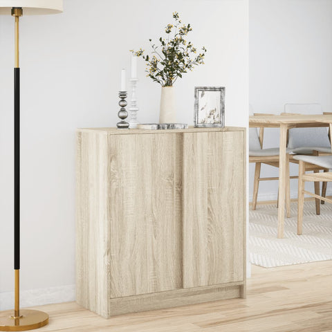 vidaXL LED-Sideboard Sonoma-Eiche 77x34x85 cm Holzwerkstoff