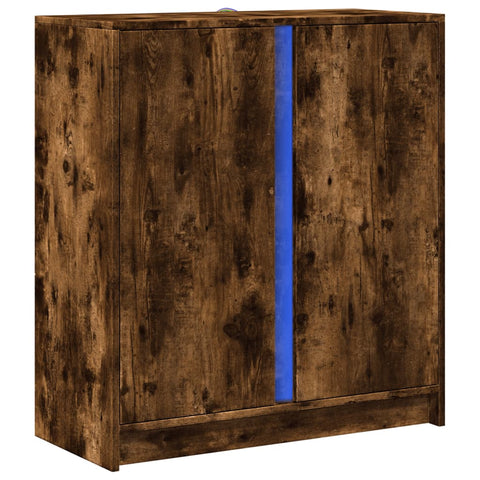 vidaXL LED-Sideboard Räuchereiche 77x34x85 cm Holzwerkstoff