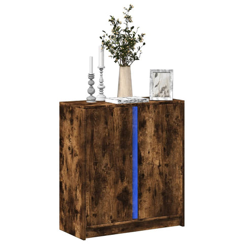 vidaXL LED-Sideboard Räuchereiche 77x34x85 cm Holzwerkstoff