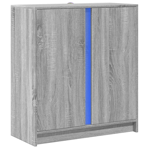 vidaXL LED-Sideboard Grau Sonoma 77x34x85 cm Holzwerkstoff