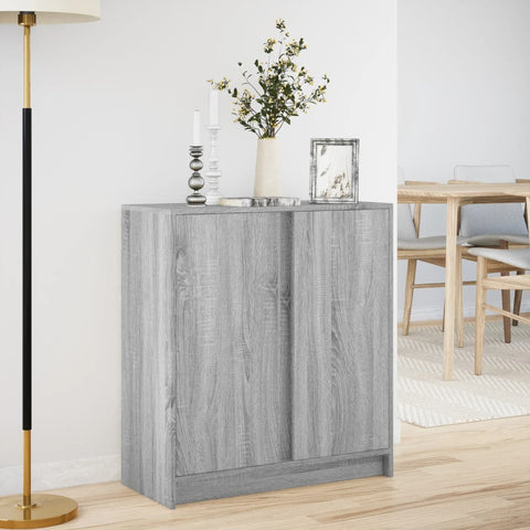 vidaXL LED-Sideboard Grau Sonoma 77x34x85 cm Holzwerkstoff