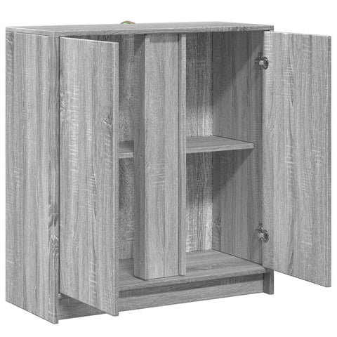 vidaXL LED-Sideboard Grau Sonoma 77x34x85 cm Holzwerkstoff