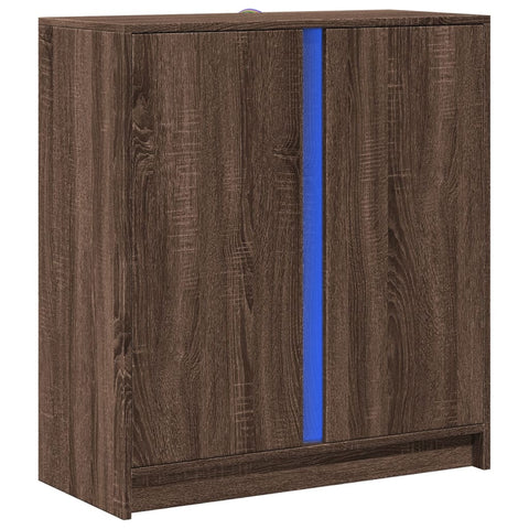 vidaXL LED-Sideboard Braun Eichen-Optik 77x34x85 cm Holzwerkstoff