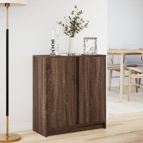 vidaXL LED-Sideboard Braun Eichen-Optik 77x34x85 cm Holzwerkstoff