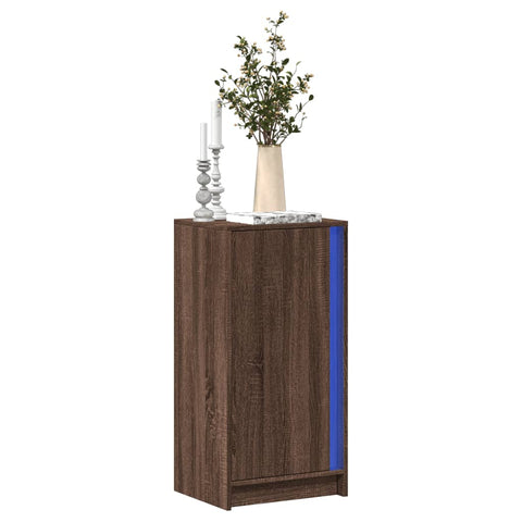 vidaXL LED-Sideboard Braun Eichen-Optik 42,5x34x85 cm Holzwerkstoff