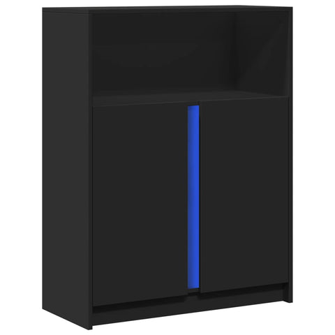 vidaXL LED-Sideboard Schwarz 77x34x100 cm Holzwerkstoff