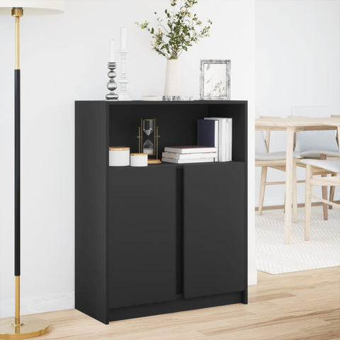 vidaXL LED-Sideboard Schwarz 77x34x100 cm Holzwerkstoff