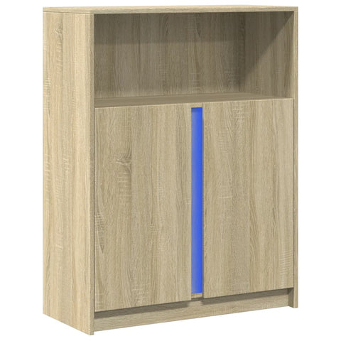 vidaXL LED-Sideboard Sonoma-Eiche 77x34x100 cm Holzwerkstoff