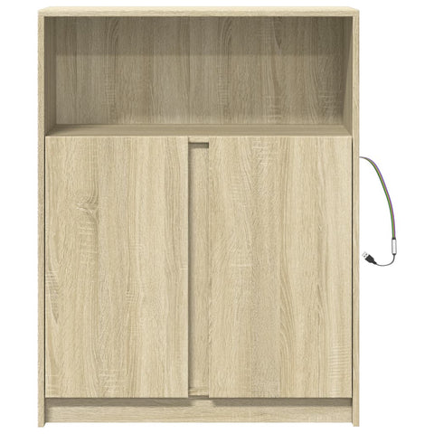 vidaXL LED-Sideboard Sonoma-Eiche 77x34x100 cm Holzwerkstoff