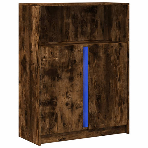 vidaXL LED-Sideboard Räuchereiche 77x34x100 cm Holzwerkstoff