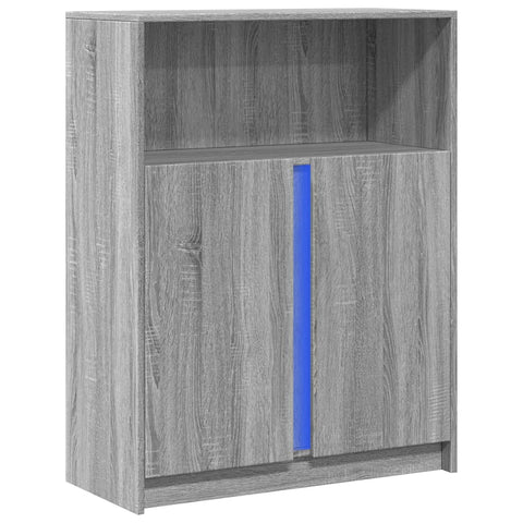 vidaXL LED-Sideboard Grau Sonoma 77x34x100 cm Holzwerkstoff