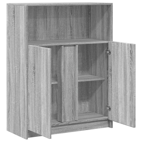 vidaXL LED-Sideboard Grau Sonoma 77x34x100 cm Holzwerkstoff