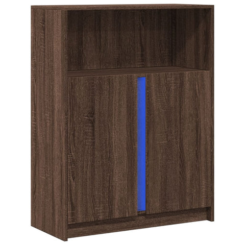 vidaXL LED-Sideboard Braun Eichen-Optik 77x34x100 cm Holzwerkstoff