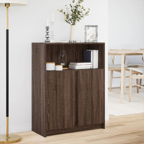 vidaXL LED-Sideboard Braun Eichen-Optik 77x34x100 cm Holzwerkstoff