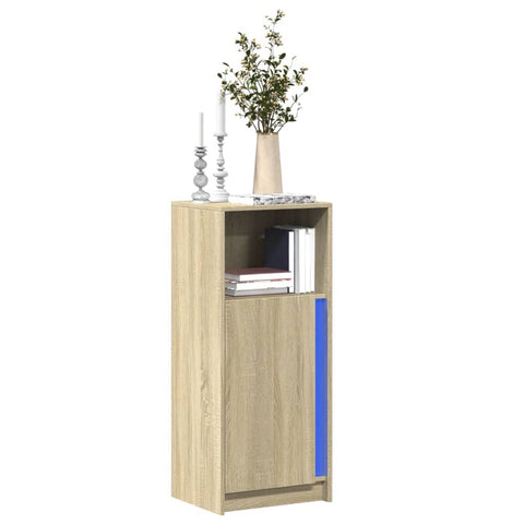 vidaXL LED-Sideboard Sonoma-Eiche 42,5x34x100 cm Holzwerkstoff