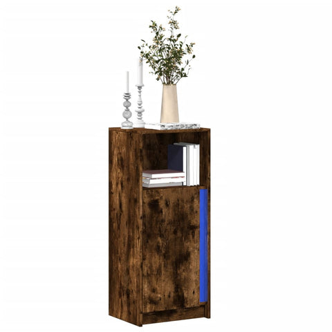 vidaXL LED-Sideboard Räuchereiche 42,5x34x100 cm Holzwerkstoff