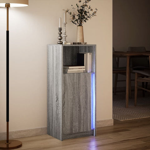 vidaXL LED-Sideboard Grau Sonoma 42,5x34x100 cm Holzwerkstoff