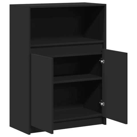 vidaXL Sideboard mit LED Schwarz 72x34x100 cm Holzwerkstoff