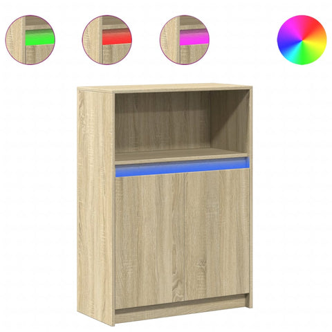 vidaXL Sideboard mit LED Sonoma-Eiche 72x34x100 cm Holzwerkstoff