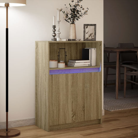 vidaXL Sideboard mit LED Sonoma-Eiche 72x34x100 cm Holzwerkstoff