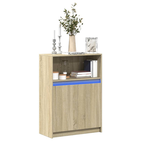 vidaXL Sideboard mit LED Sonoma-Eiche 72x34x100 cm Holzwerkstoff