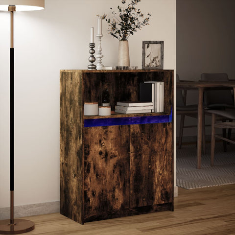 vidaXL Sideboard mit LED Räuchereiche 72x34x100 cm Holzwerkstoff